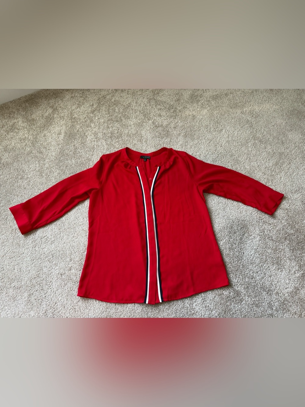 The Limited | Red Contrast Trim Blouse | Size Medium
